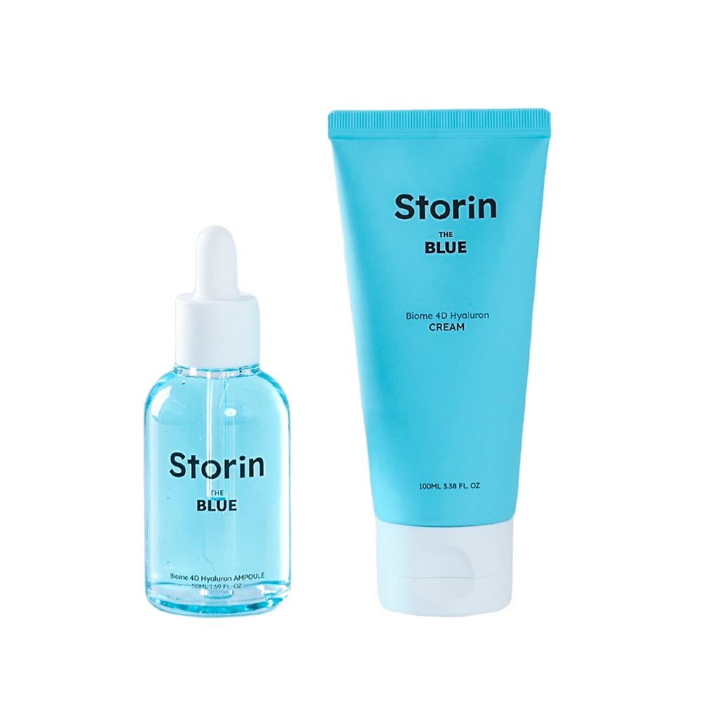 [2種セット] ストリン ザブルー マイクロバイオーム 4D 超低分子 ヒアルロン酸 水ぶじ 乾性 中乾燥 中の保湿 真皮 水分法 ジュベルック セラム アンプル 50ml + クリーム 100ml