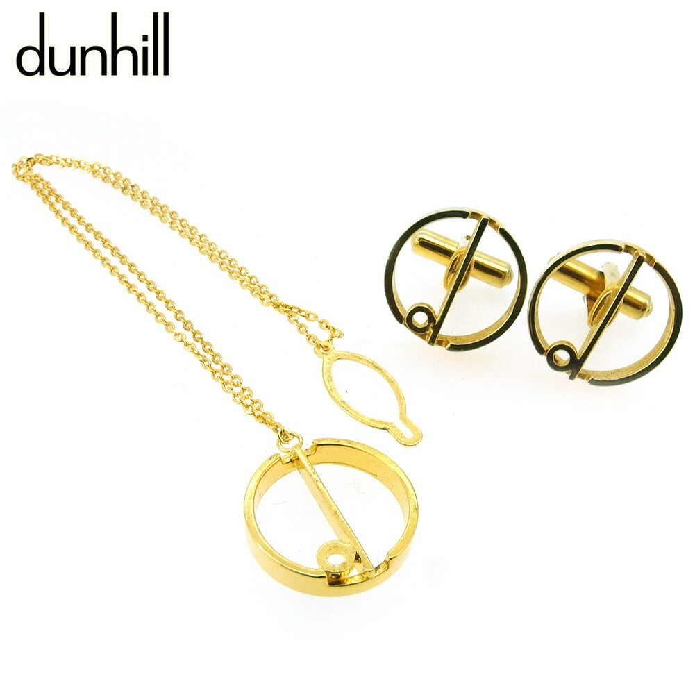 カフス タイチェーン カフリンクス ネクタイチェーン 2アイテムセット メンズ dマーク ゴールド 中古