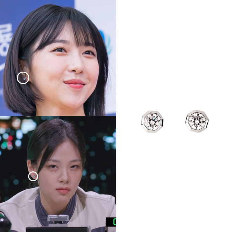 [TWICEモモ/チュヒョンヨン/ ミジュ/ イサベ/ ビビ着用] ベラ八角形ソリタイヤイヤリング セレブが愛するカスタムジュエリー デイリーアクセサリー