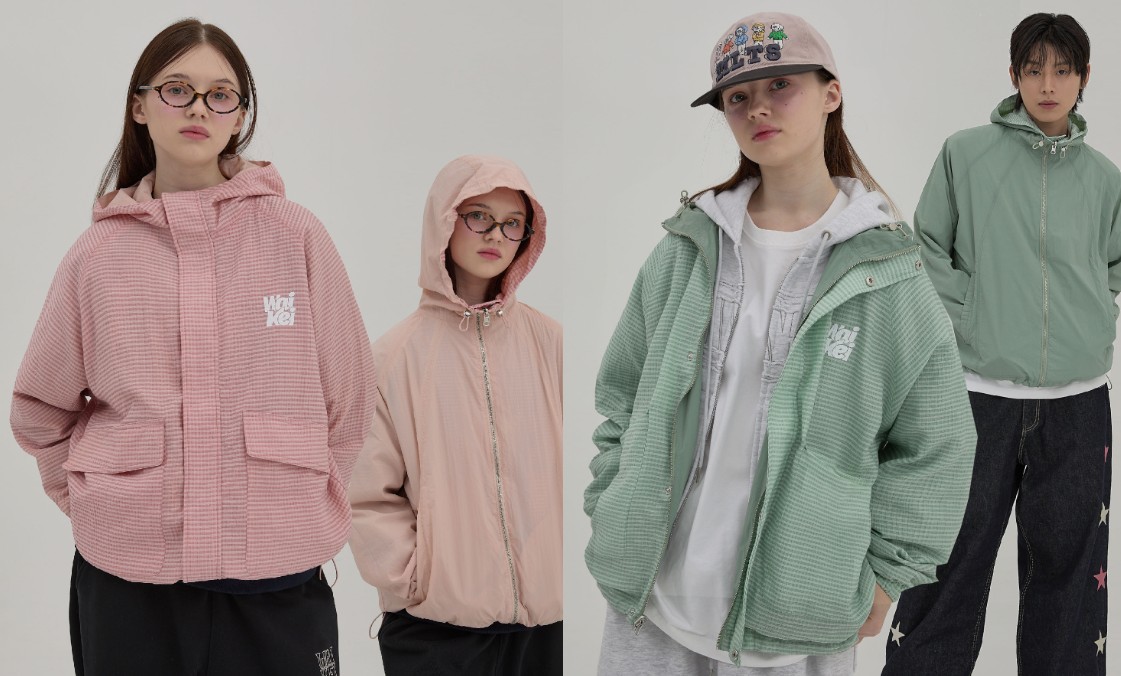 リバーシブルチェックウィンドブレーカー 2色　UNISEX