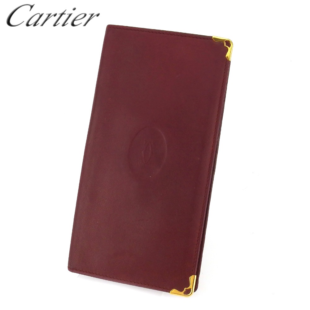 長札入れ 札入れ マストライン レディース メンズ ボルドー ゴールド 中古