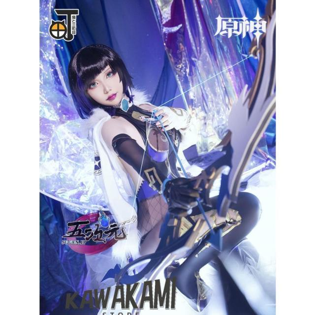 猫と三丁目　原神　コスプレ　夜蘭　イェラン　衣装　ウィッグ　靴　 武器　追加可能