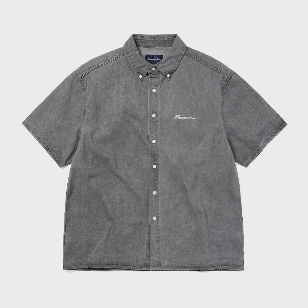 ディス・イズ・ネヴァー・ザットディスターブドデニム S/S シャツグレー