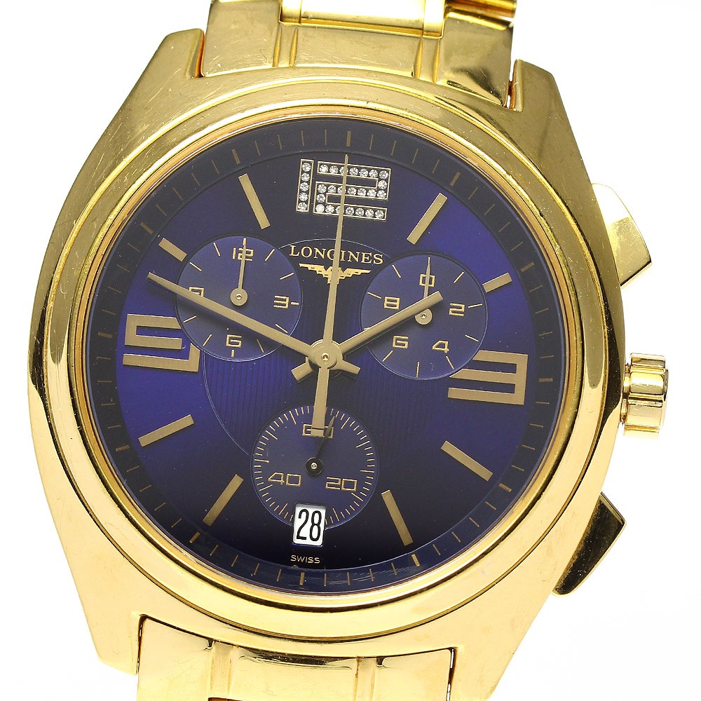 ロンジン LONGINES L3.633.2 ルンゴマーレ クロノグラフ クォーツ メンズ _758031【中古】