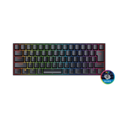 REDRAGON（レッドラゴン） ゲーミングキーボード 66キー コンパクト 60％ 日本語配列 銀軸 K630RGBJPTI