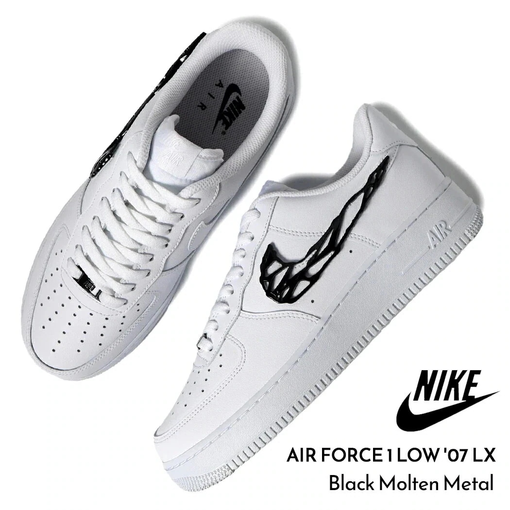 NIKE ナイキ エアフォース ロー スニーカー AIR FORCE 1 LOW 07 LX Black Molten Metal ( 白 ホワイト モルテンメタル 黒 IF1686-101 )