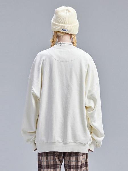 トレンディなブランドとの提携ヒップホップの女の子向けルーズ ラウンドネック スウェットシャツ