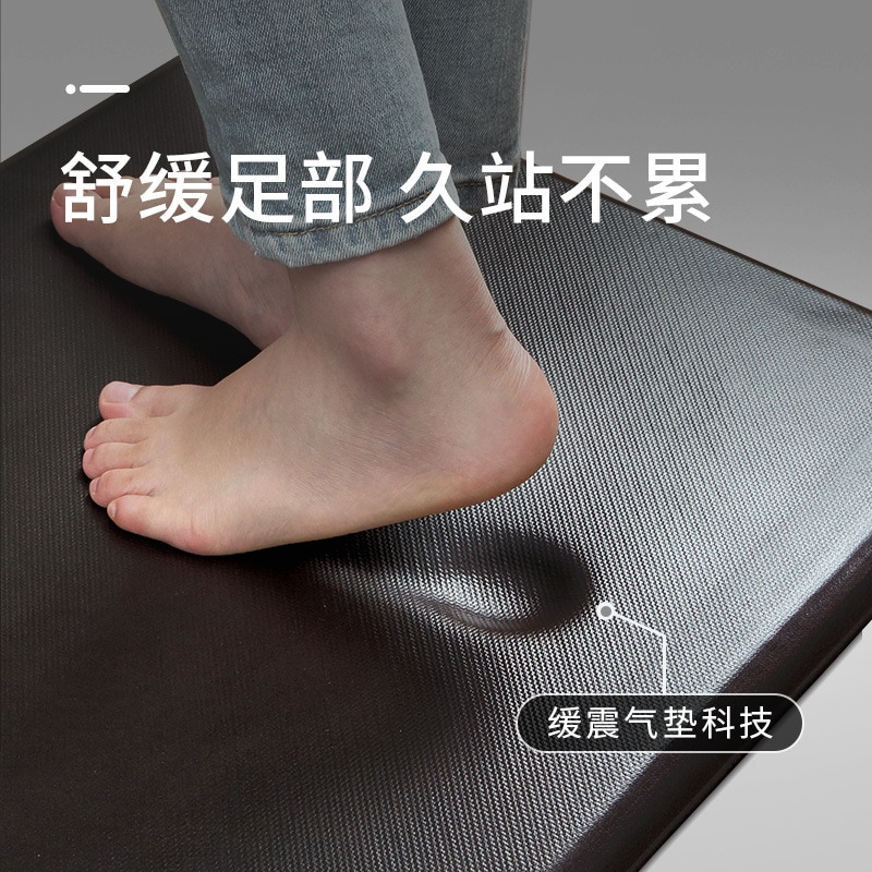 【速達!】大江シンプル防水・油汚れ防止長尺キッチンマット厚手PUレザー家庭用滑り止め・疲労防止マット