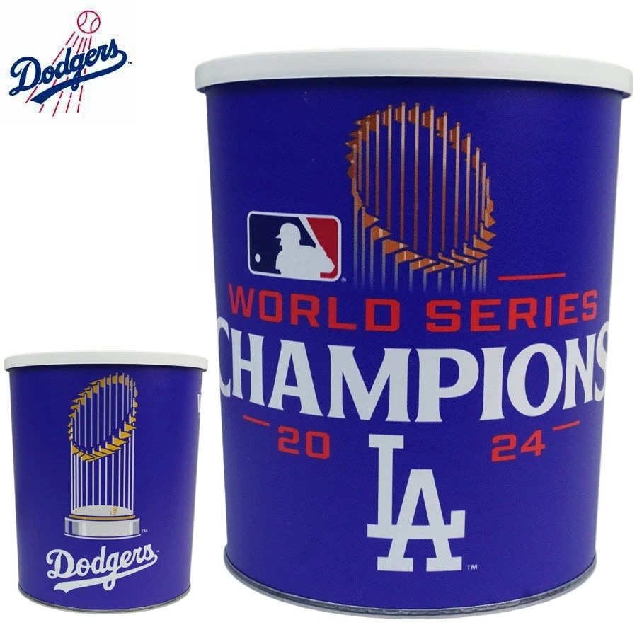 ロサンゼルス ドジャース公式グッズ2024 WORLD SERIES CHAMPIONS ワールドシリーズ蓋付 缶 GIFT TIN 1 GALLON 3.785リットル 約4