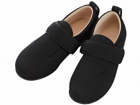 徳武産業 あゆみシューズ 介護靴 施設用 ダブルマジックIII 3E 黒 両足LLサイズ 1097