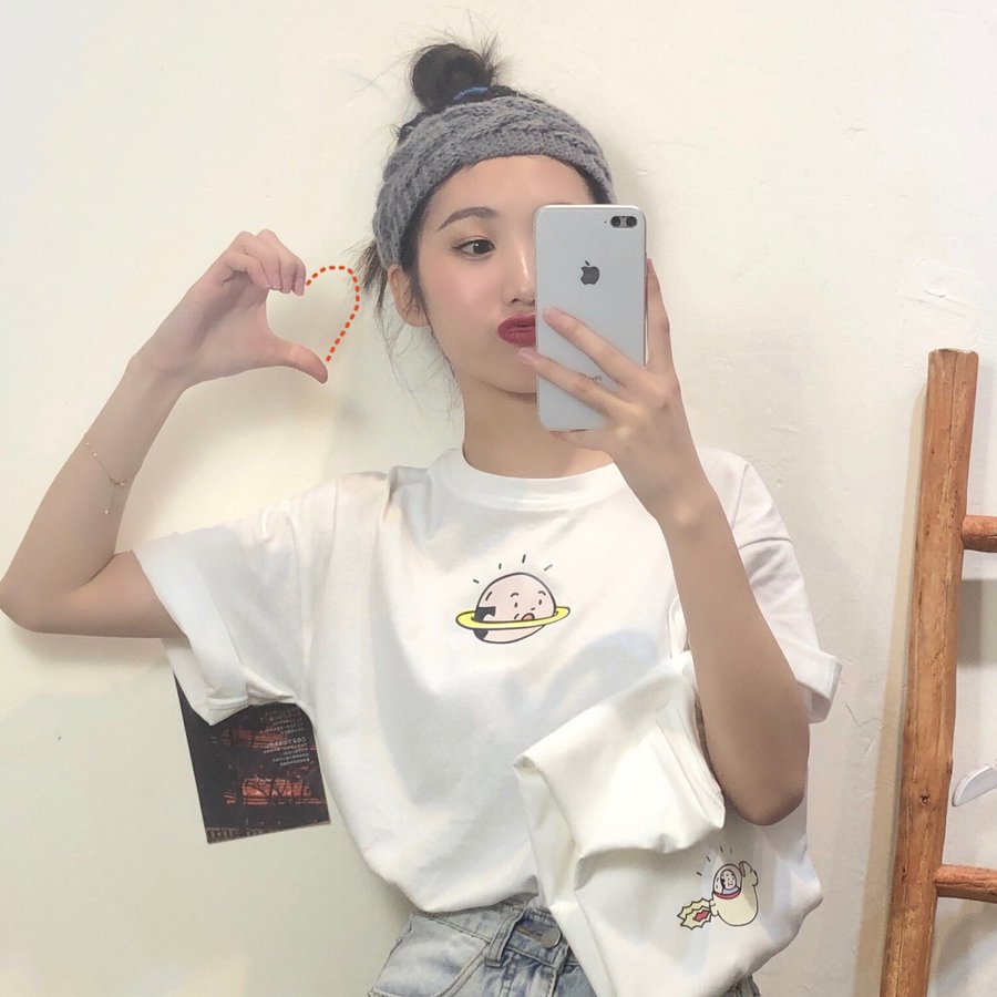 Tシャツ レディース 半袖 夏 ゆるい Bf風 韓国ファッション ヒップホップ トップス ダ ポイント10倍 原宿系