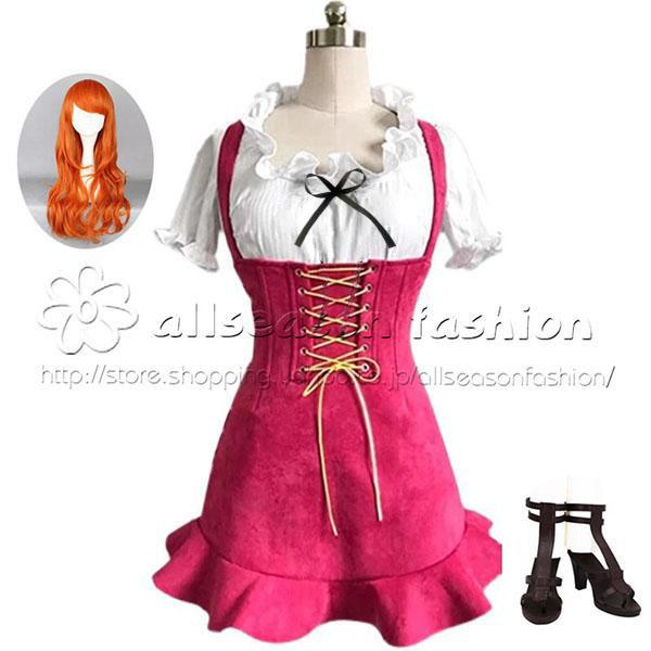 ワンピース ONE PIECE ナミ コスプレ衣装 ウィッグ 靴 コスチューム 演出服 アニメ ゲーム ハロウィン