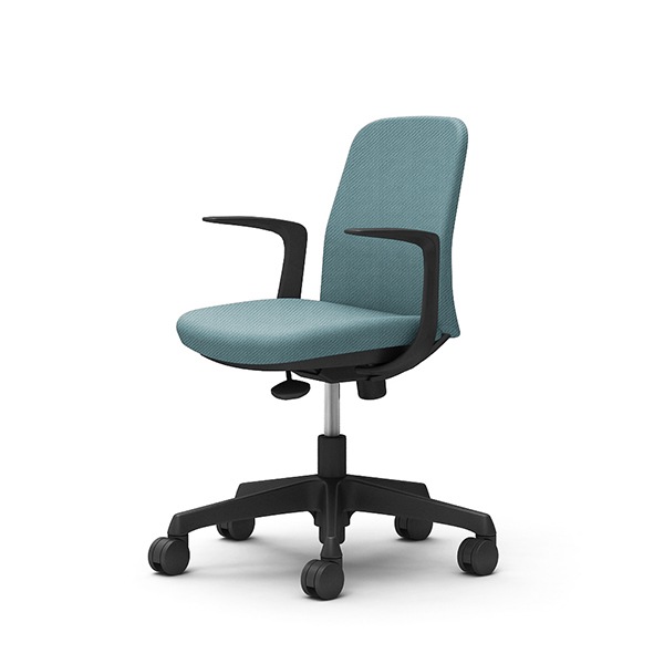 【納期約45日】オカムラ CD23AR FZH6 セージ Lives Entry Chair [オフィスチェア デザインアーム 5本脚(コンパクトタイプ) ブラックボディ]