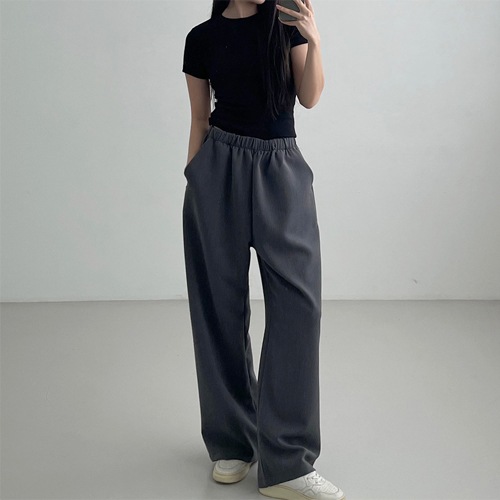 ワイド TR バンディング スラックス 2色/MUAH Wide TR banding slacks/韓国スタイル/ファッション
