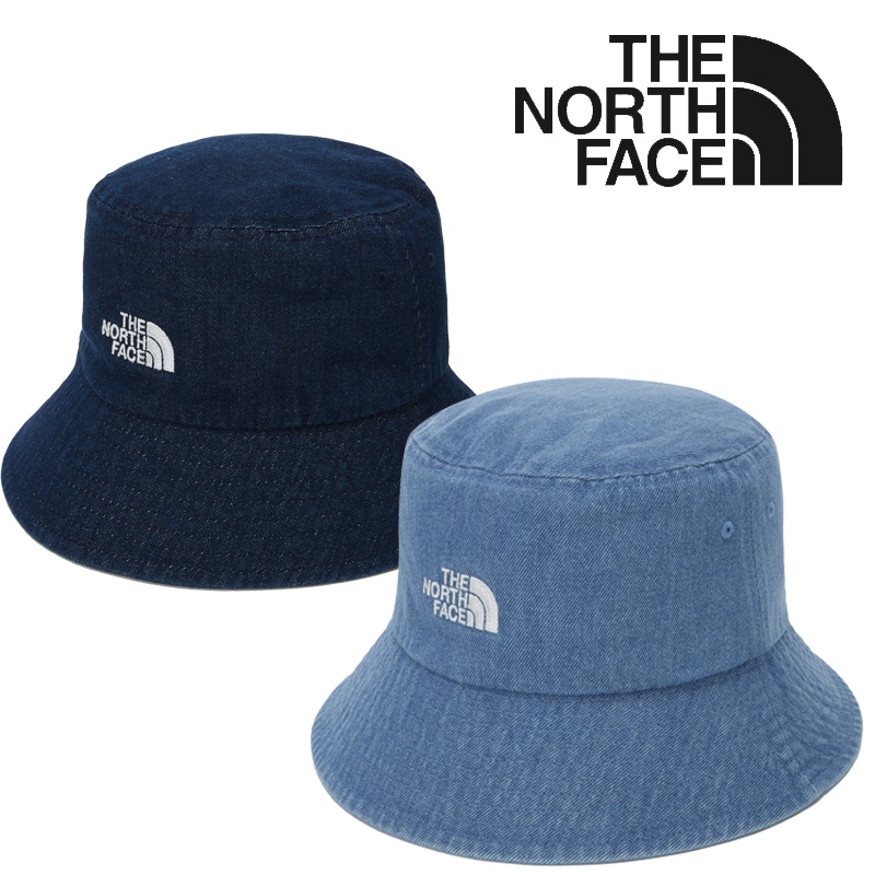 NE3HR52A NE3HR52B TNF LOGO BUCKET HAT DENIM バケットハット 綿素材 つば広 調節ベルト アイレット付き かぶり心地やさしい 男女兼用 デイリーに使いやすいハット