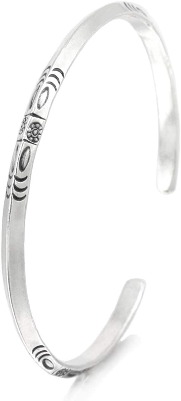 カレン シルバー ブレスレット シンプル バングル メンズ カレン族 調節可 男女 フリーサイズ( シルバー)