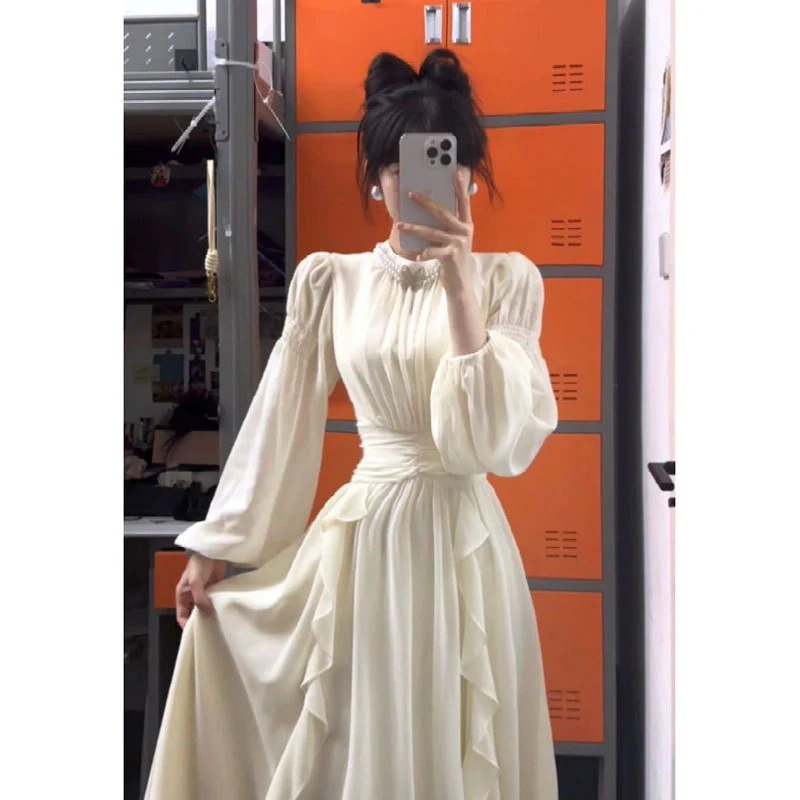 【急速出荷!】2025 新作 ワンピース 夏 半袖 長袖ワンピース ロングワンピース ロング シフォンワンピ ベアワンピ レースワンピ ドレス パーティードレスフランススタイルの早春服を着た超美しいド