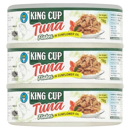 華麗 Sunflower in Flakes Tuna Brand Cup King Oil 70g x 3 缶詰