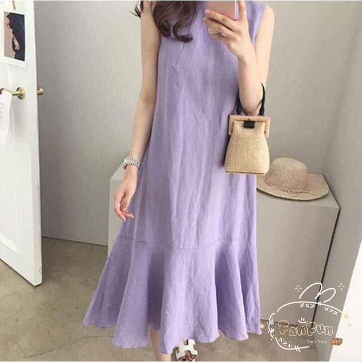 ワンピース レディース 40代 夏 春 きれいめ ノースリーブ 膝丈 体型カバー ロング丈 20代 30代 ロングワンピース 着痩せ フレア裾 おしゃれ