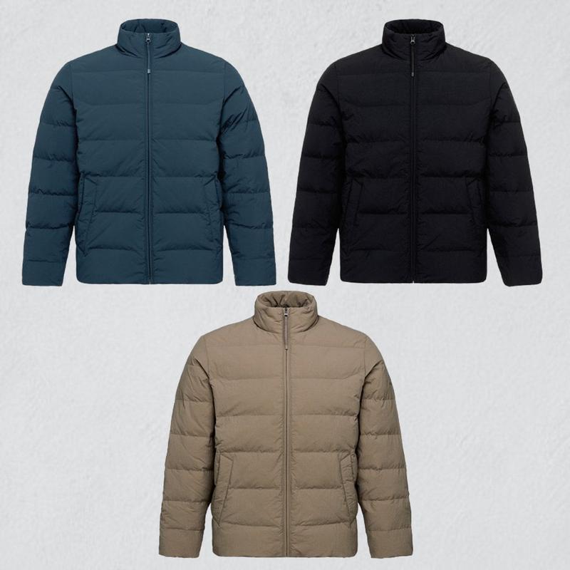 25年度 F/W 新商品 軽量級ダウンジャケット 男性 ロッジ キルティング ハイネック グースダウンジャケット1 ( 1BYPAWU040 )