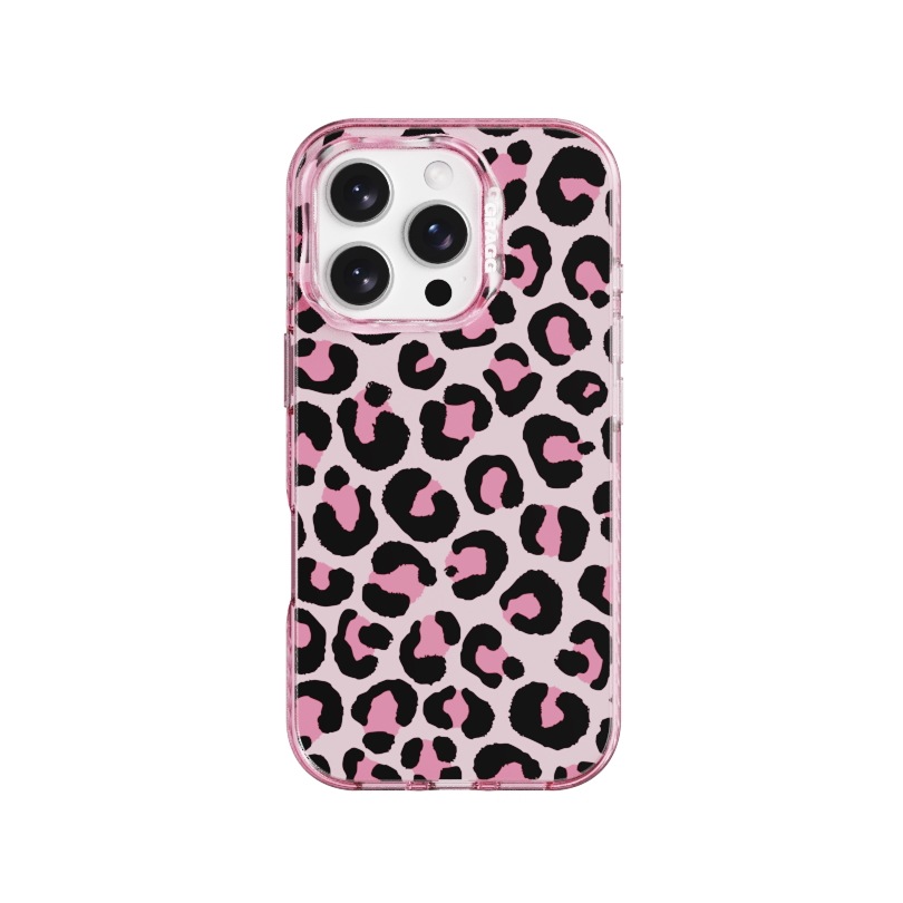 【GRAGG】 MAGSAFE LAYERS FRAME CASE CLEAR PINK - STRUCTURED LEOPARD iPhone 16シリーズ対応 正規品