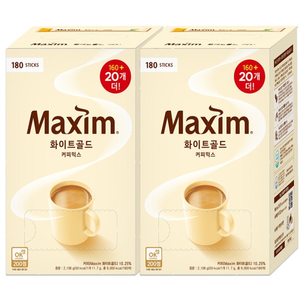 【マキシム】 ホワイトゴールドコーヒーミックス 180TX2　インスタントコーヒー　韓国コーヒー