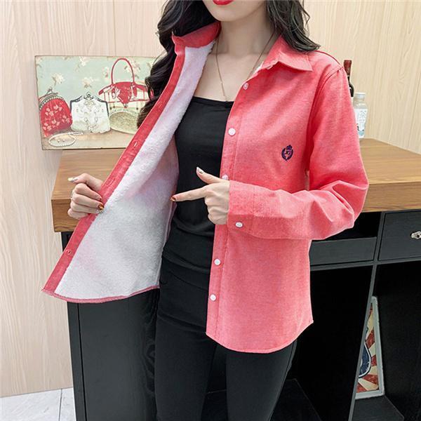 裏起毛シャツ シャツチュニック レディース トップス 裏ボア カットソー アウター ブラウス 秋冬シャツ インナー 長袖 羽織り 学院風 開襟