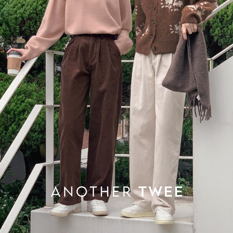[tps0545] 韓国ファッションワイドコーデュロイパンツ