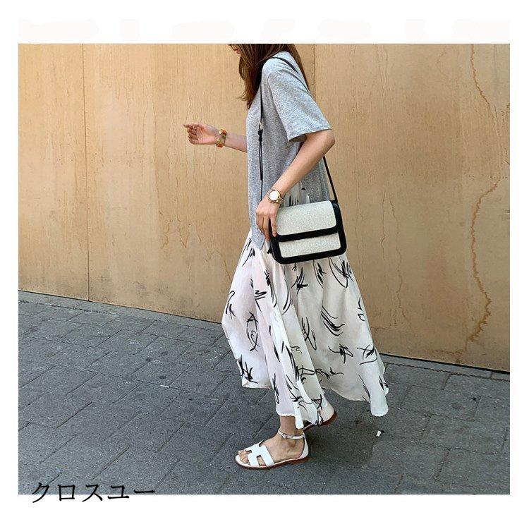 ワンピース レディース 40代 マキシワンピース 春夏 半袖 フェイクレイヤード フレアスカート シフォン きれいめ 韓国風 20代 30代 50代 UVカット