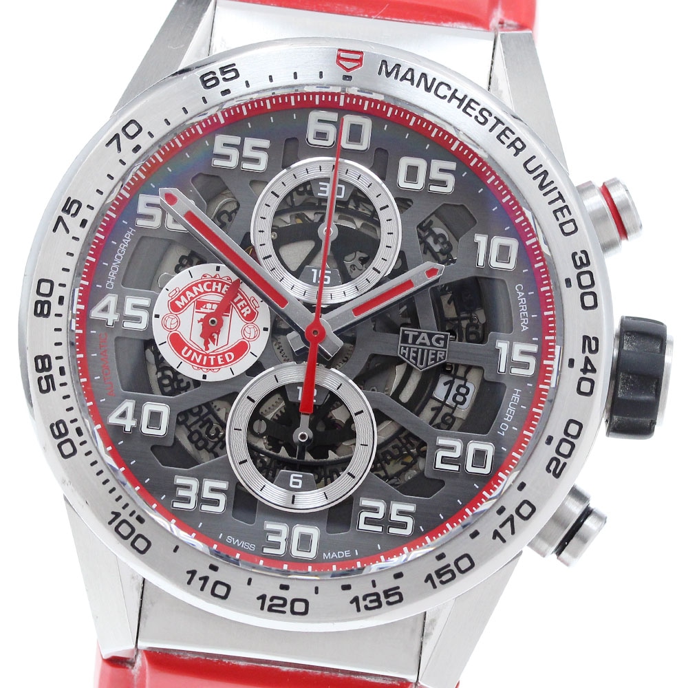 タグホイヤー TAG HEUER CAR201M.FT6156 カレラ マンチェスターユナイテッド スペシャルエディション AT メンズ 箱・保証書付き_907661【中古】