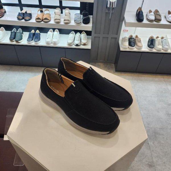 HC10男性ヌバックカジュアルシューズ黒3cm LCMC96U43919 (40363218)