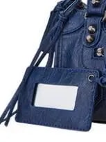 女性のための柔らかい合成皮革のハンドバッグ,黒いハンドバッグ,小さなオートバイのショルダーバッグ,新しいコレクション2023 Dark blue 30CM