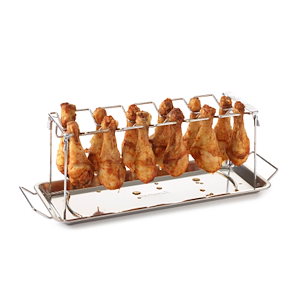 12個の鶏もももかるためのステンレス鋼チキンペストサポートバーベキューサポート43.5*9*14.2cm