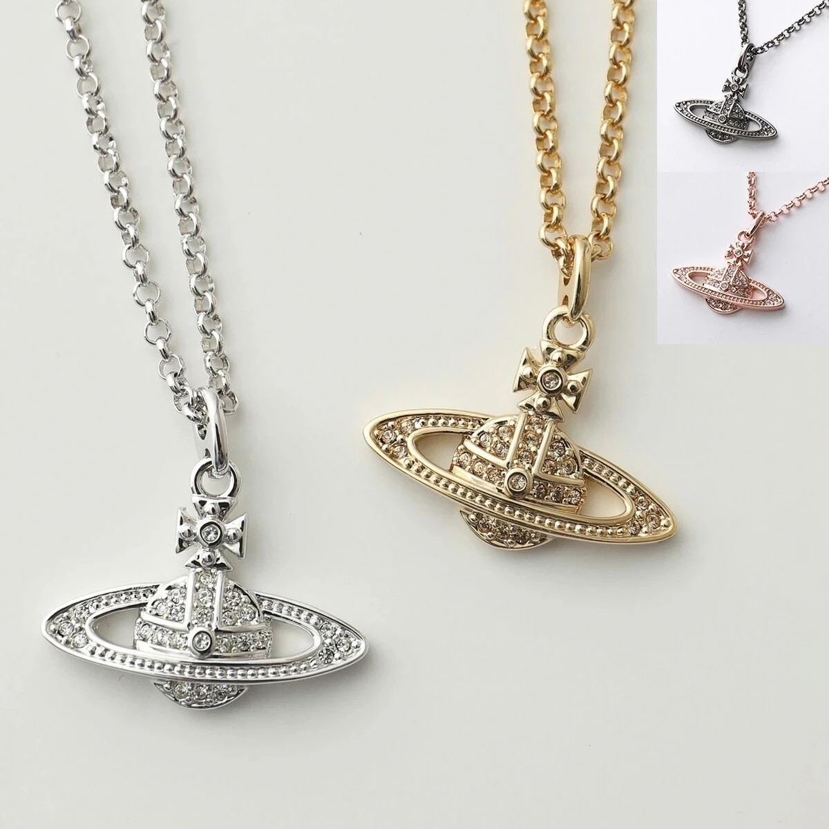 VivienneWestwood ヴィヴィアンウエストウッド 63020086 MINI BAS RELIEF PENDANT カラー4色 クリスタル装飾 立体オーブ ペンダント ネックレス レディー 20,220円