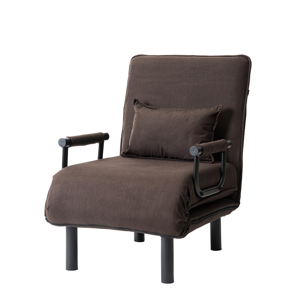 【国内出荷 - 3日配達】【ダークブラウン】 折りたたみソファー ソファベッド　1人掛け 省スペース　硬め~506