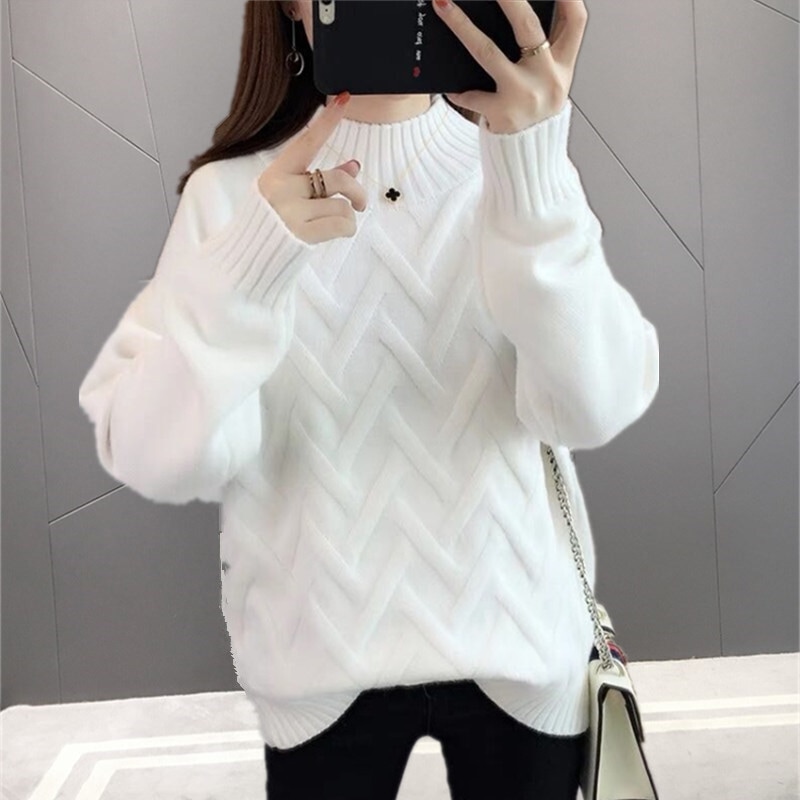 トップス ニットソー セーター プルオーバー 袖あり 長袖 萌袖 ハイネック タートルネック ストレート ふわふわ ニット フランネル かわいい 大人可愛い きれいめ シンプル カジュアル 大人