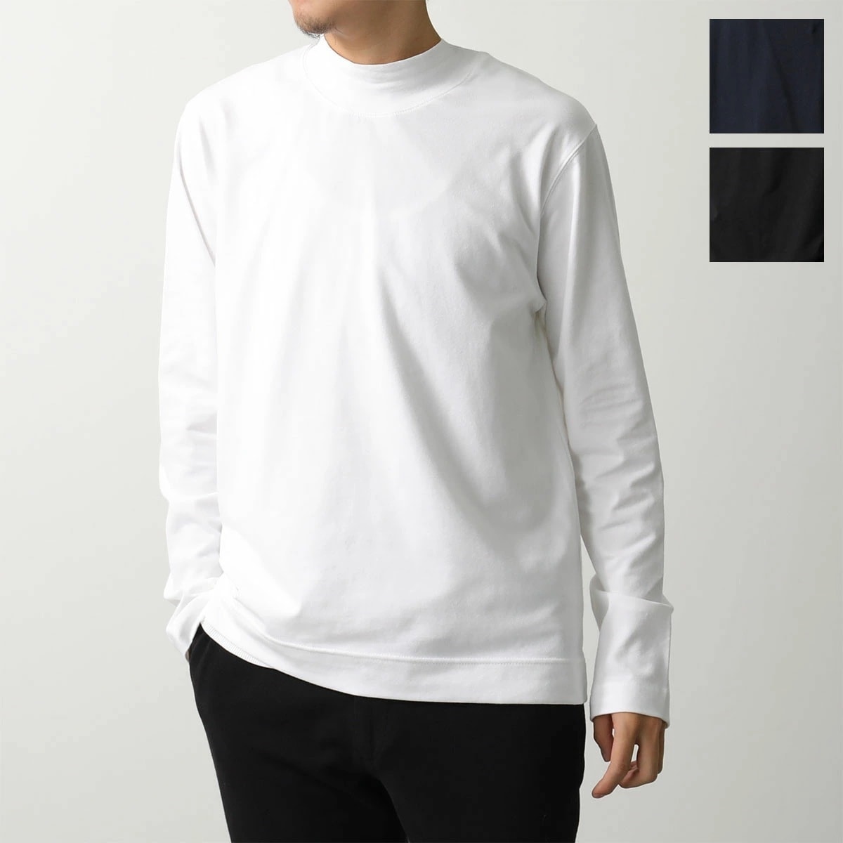 CIRCOLO 1901 チルコロ モックネックカットソー CN4951 メンズ 長袖 Tシャツ ロンT ストレッチ ハイネック 無地 カラー3色