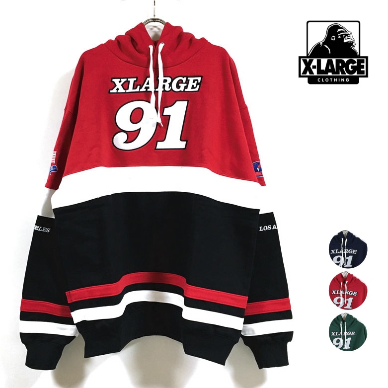 XLARGE エクストララージ TEAM PANELED HOODED SWEAT パーカー 長袖