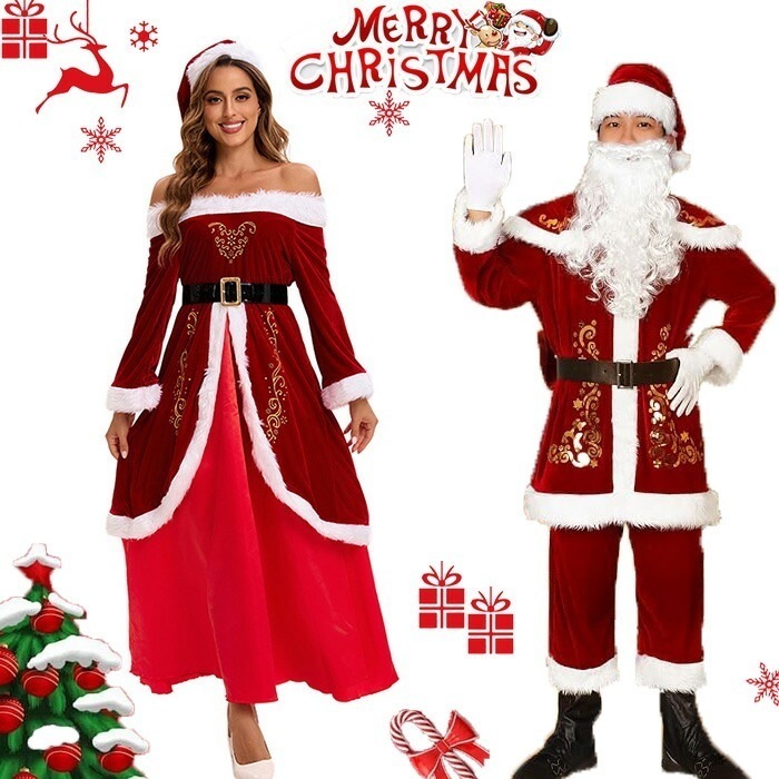 サンタクロース コスチューム 厚手 サンタ コスプレメンズ 大きいサイズ クリスマストナカイ男 男女兼用 仮装イベント 新年会 演出服サンタ