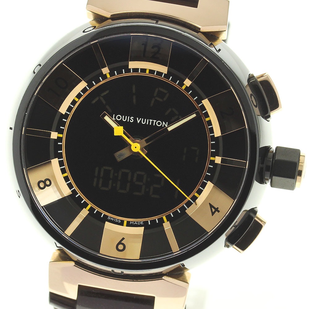 ルイヴィトン LOUIS VUITTON Q118N タンブール クォーツ メンズ 良品 箱保証書付き_810784【中古】 207,400円