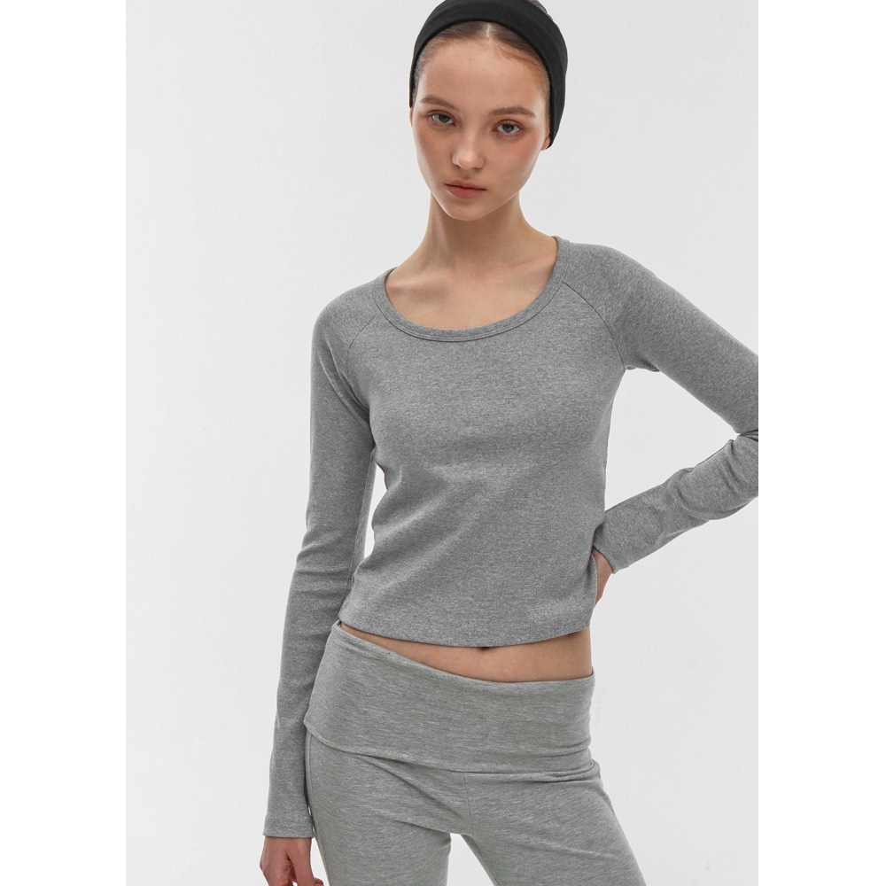 ブラックアップ [春新品] [B-BASIC] スタンダードラグランUネックロングスリーブTシャツ（2SIZE）