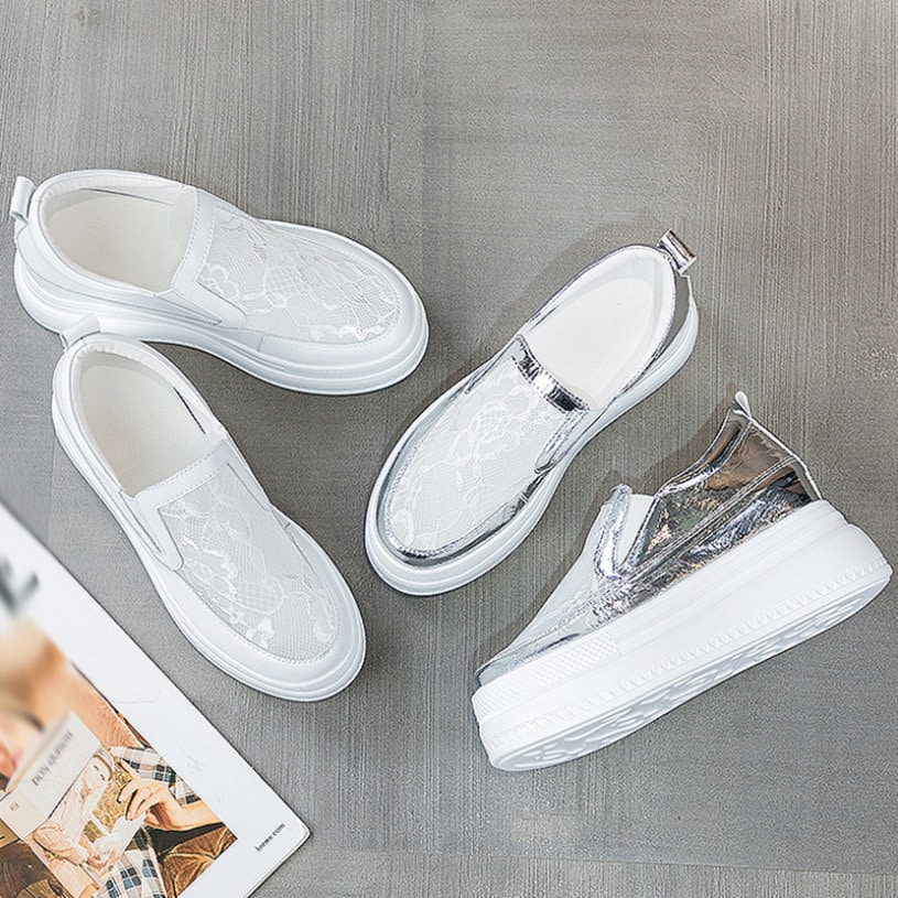 クーポン 厚底 スニーカー ローカット スリッポン 可愛い 厚底靴 レディース スニーカー 厚底スニーカー レディース 軽量 スニーカー 美脚 疲れない 厚底スニーカー レディース靴 白 ホワイト シ 6,396円