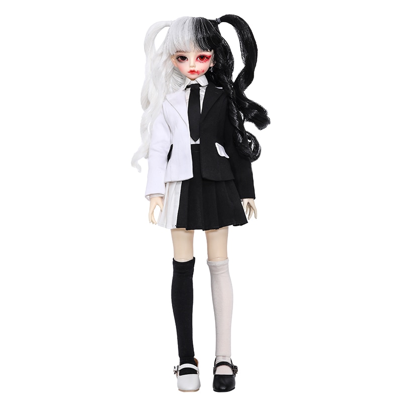 球体関節人形Aiba青羽女白黒ヘアカラープレミアムスタイリング現物関節人形 1/4BJDドール