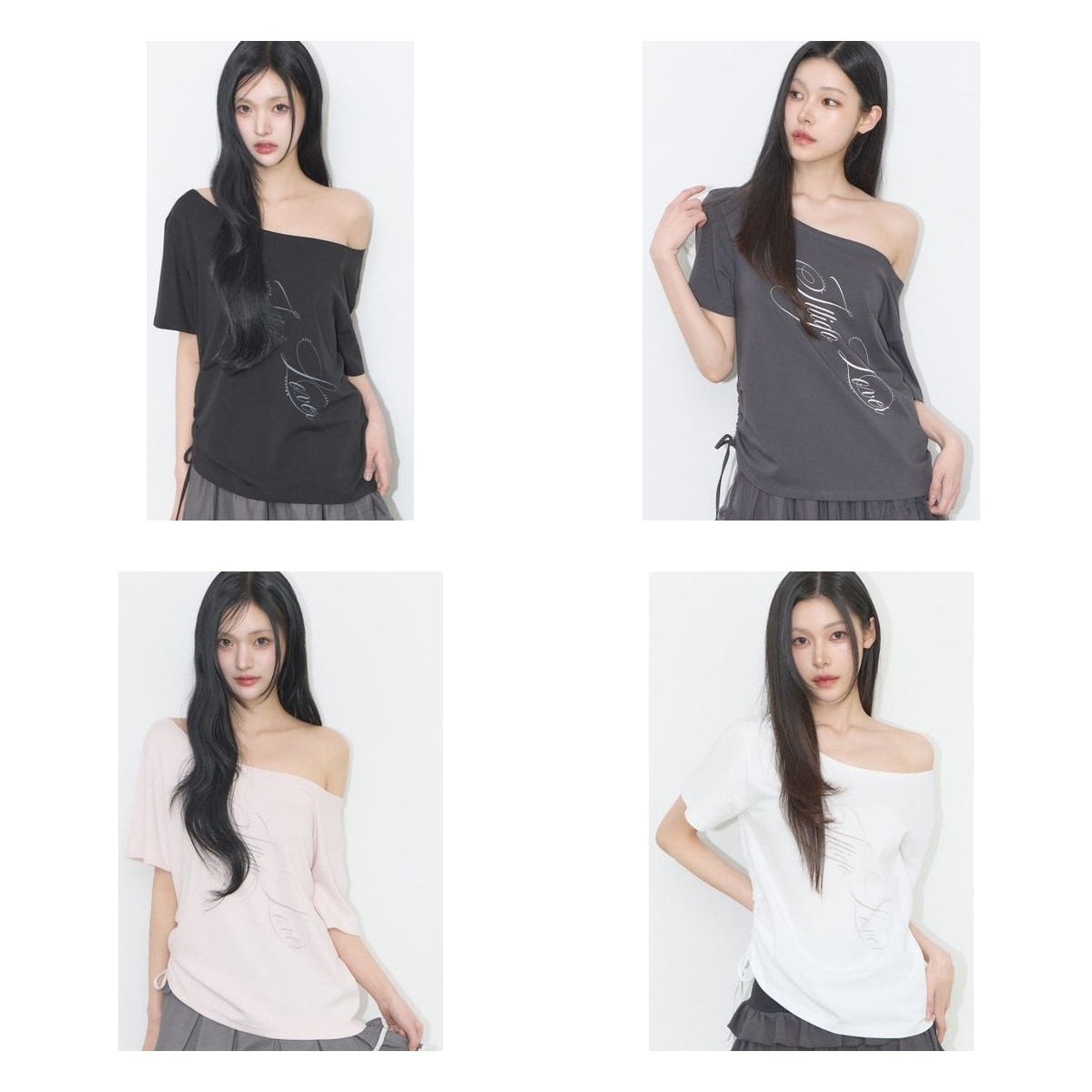 【ILLIGO】 RIBBON STRING OFF SHOULDER T-SHIRT 4色 正規品