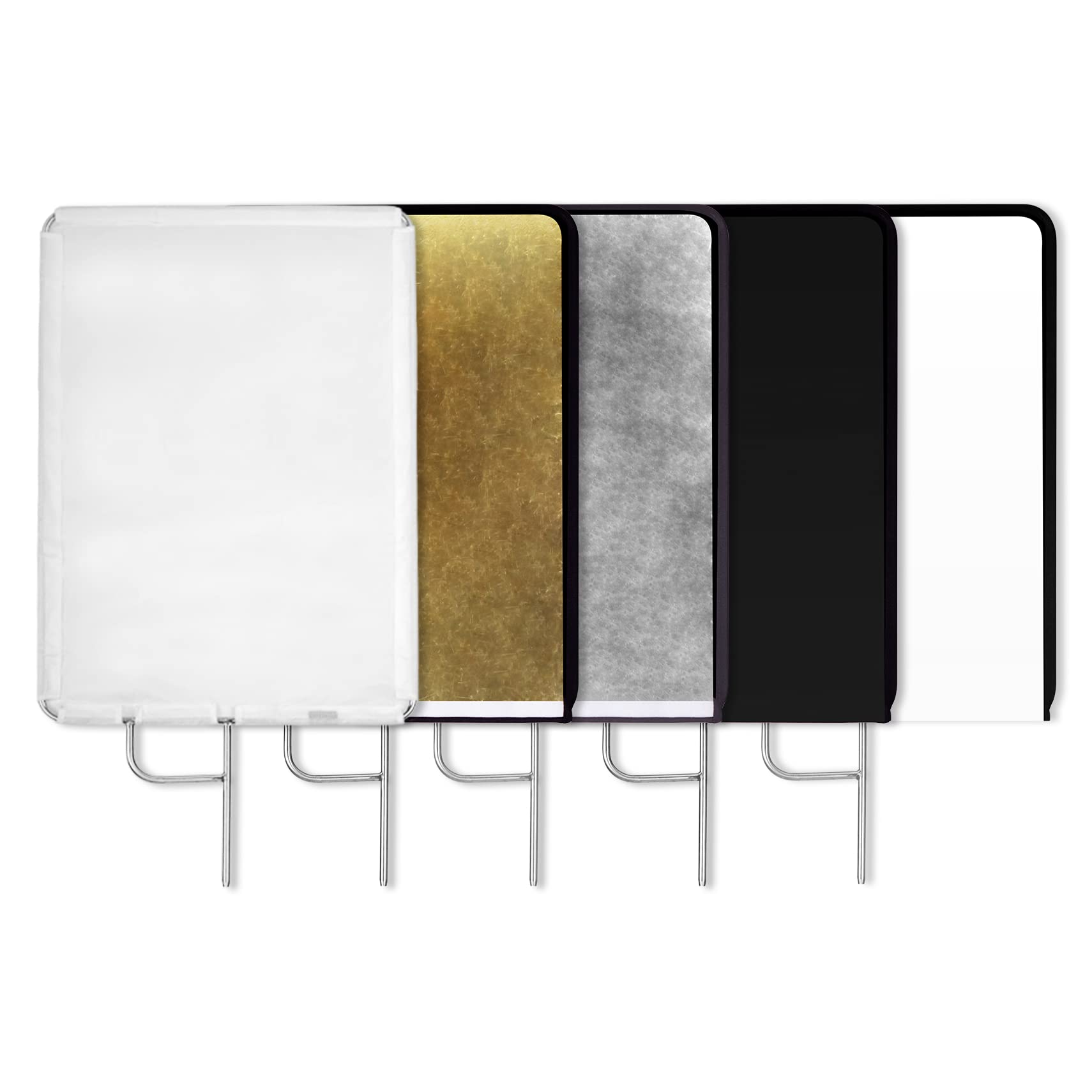 Selens フラッグパネル 45cmx60cm ステンレス製 4-in-1リフレクター+ディフューザーキット 撮影用フラッグ 取り外し快速 スタジオ撮影 写真照明反射器 広告 インタビュー ビデオ撮