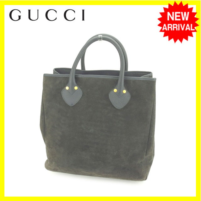 グッチ Gucci トートバッグ ハンドバッグ 男女兼用 グレー×ネイビー×ゴールド スエード×レザー (あす楽対応)【中古】 Y4056 . グッチ Gucci トートバッグ ハンドバッグ 男女兼用 グレー×ネイビー×ゴールド スエード×レザー (あす楽対応)【中古】 Y4056 .