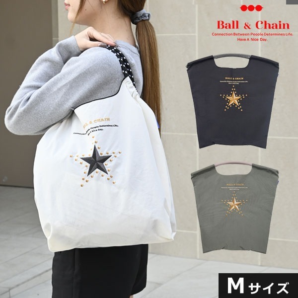 【送料無料】【即納】 Ball＆Chain ボールアンドチェーン 正規品 Star and Studs Mサイズ バッグ エコバッグ トートバッグ 刺繍 ギフト A4 301061 5,500円