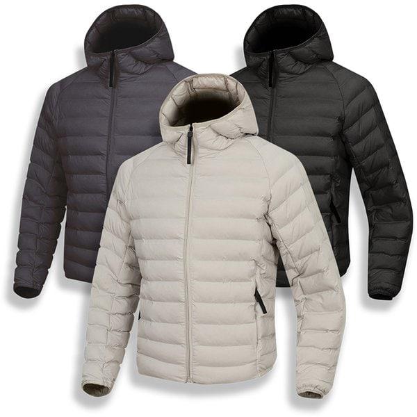 冬のシームレスセミオーバーフィットフード超軽量パディングジャンパージャケットラグラン