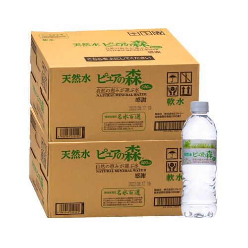 [Qoo10] 天然水 ピュアの森 ５００ｍｌ ２４本 : 飲料