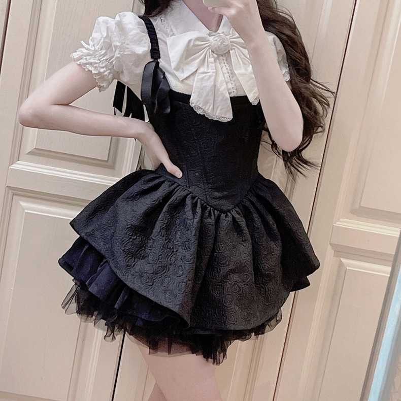 パーティードレスドレス ギャル風セットアップシャツ+ウエストストラップスカート 2点セットドレス 4,876円